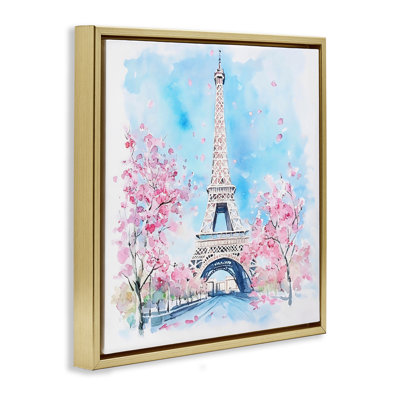 Cadre flottant Tour Eiffel Cherry Blossoms, design Creative Studio