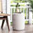Lightweight Concrete End Table With Fluted Pattern - 15"x15"x18.5", Antique White, No Assembly Needed Side Pattern, Required