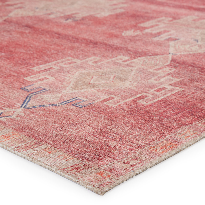 Tapis oriental rose / brun clair Asoncin (2 pi 6 po x 12 pi), Tapis de couloir 2 pi 6 po x 12 pi