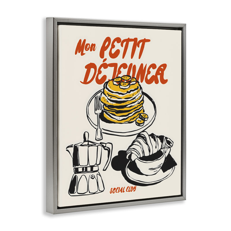 Cadre flottant My My Pancakes Spread, conception par The Prints Vibe, 31 x 25, Luster Gray Floater Framed
