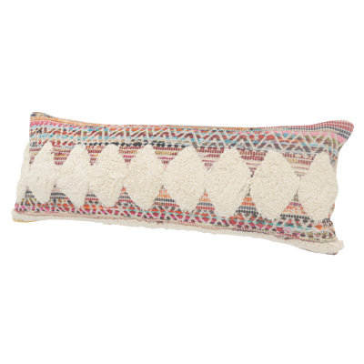 Kennamer Bohemian Multicolor Chevron Chindi Handmade Throw Pillow Cover