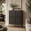 Armoire d'appoint Orso avec 4 portes et tablettes intérieures, bois brun 52 po