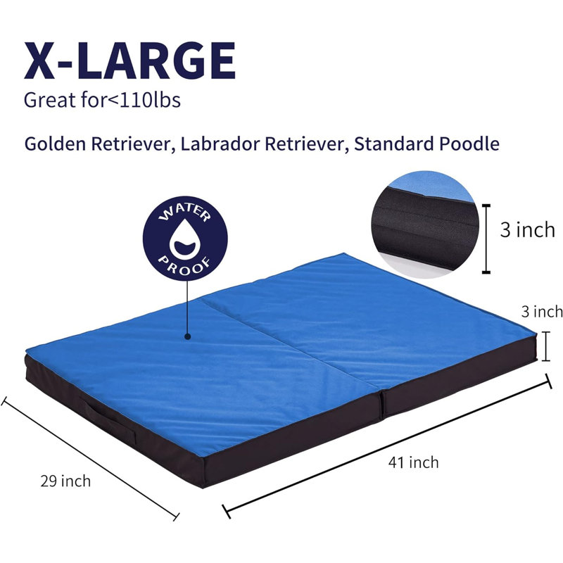 Lit pliable de refroidissement pour chien orthopédique pour l'extérieur intérieur, Bleu