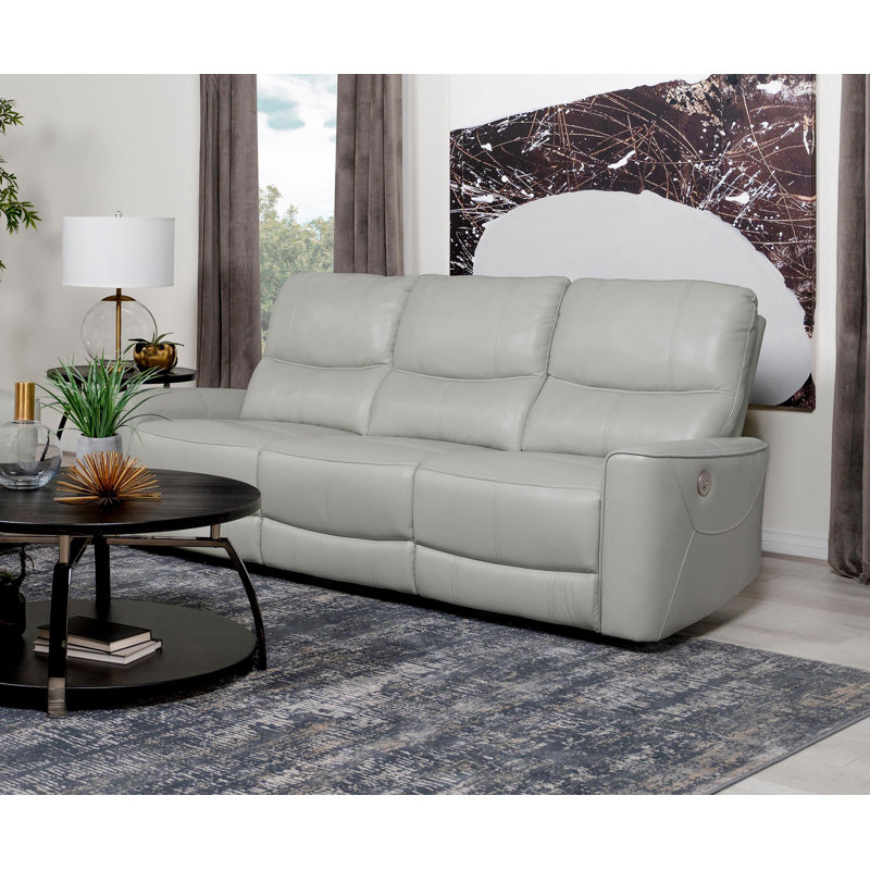 Upholstered Power Reclining Sofa, Gray