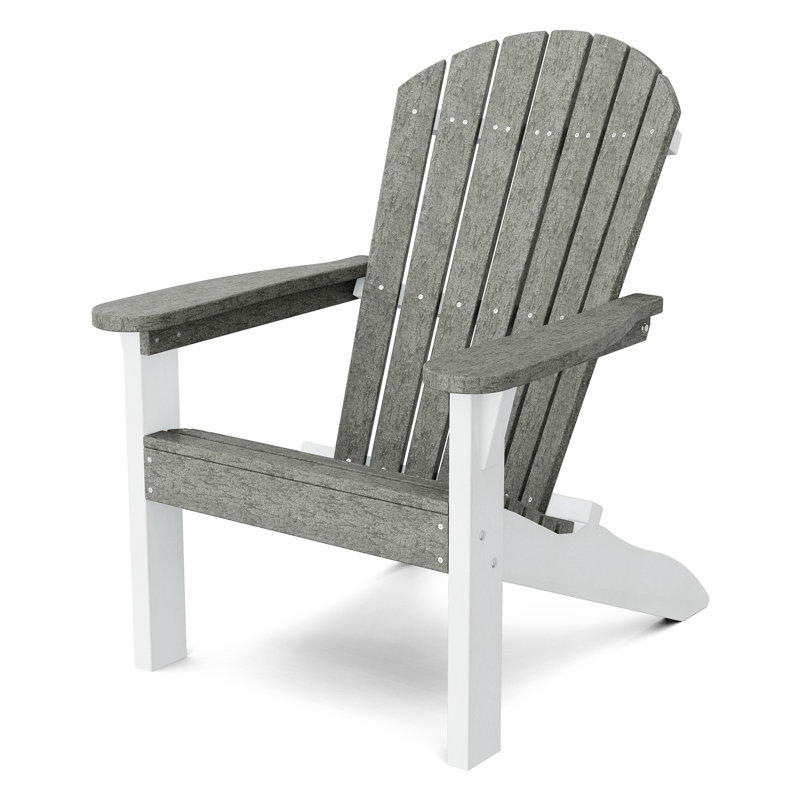 Heritage Outdoor Adirondack Chair, Dark Gray/White