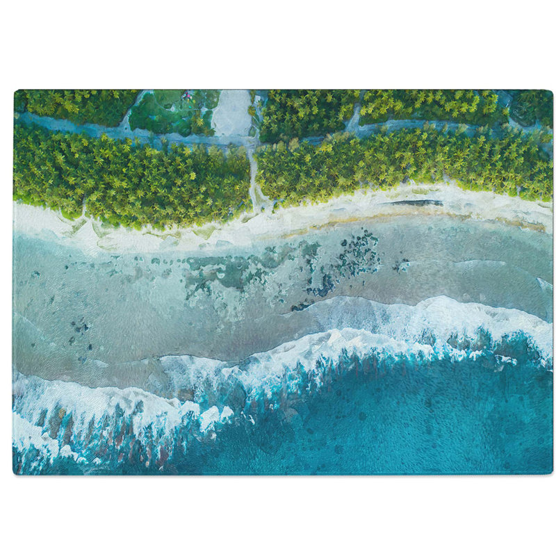 Tempered Glass over the Maldives Chopping Board, 39 cm W x 28.5 cm L