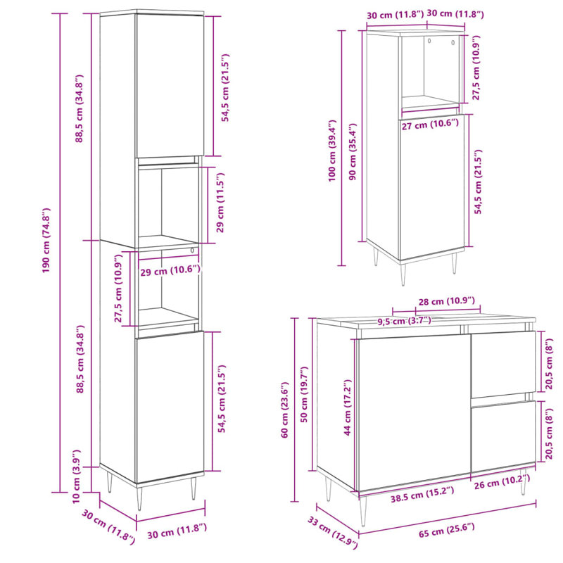 Brantly Bathroom Storage Furniture Set