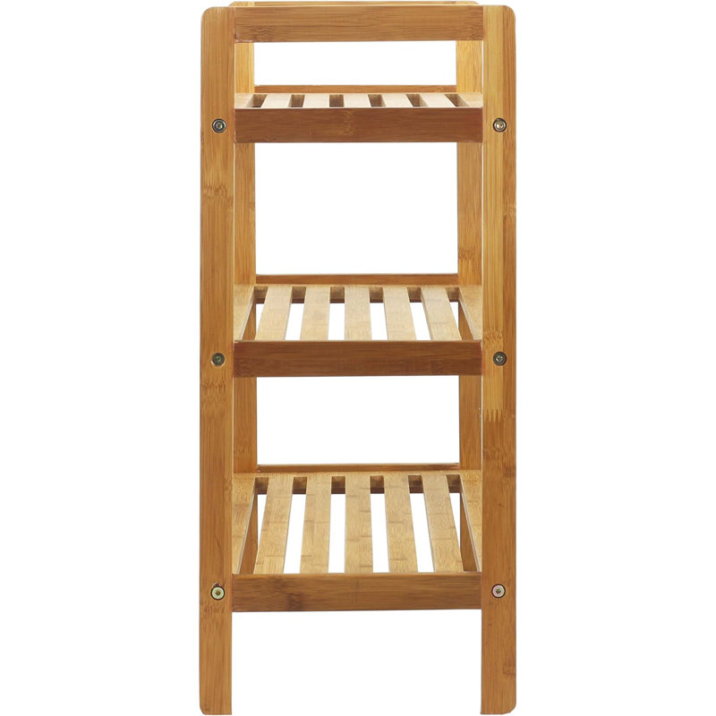 Natural Bamboo 3-Tier Stackable Shoe Rack