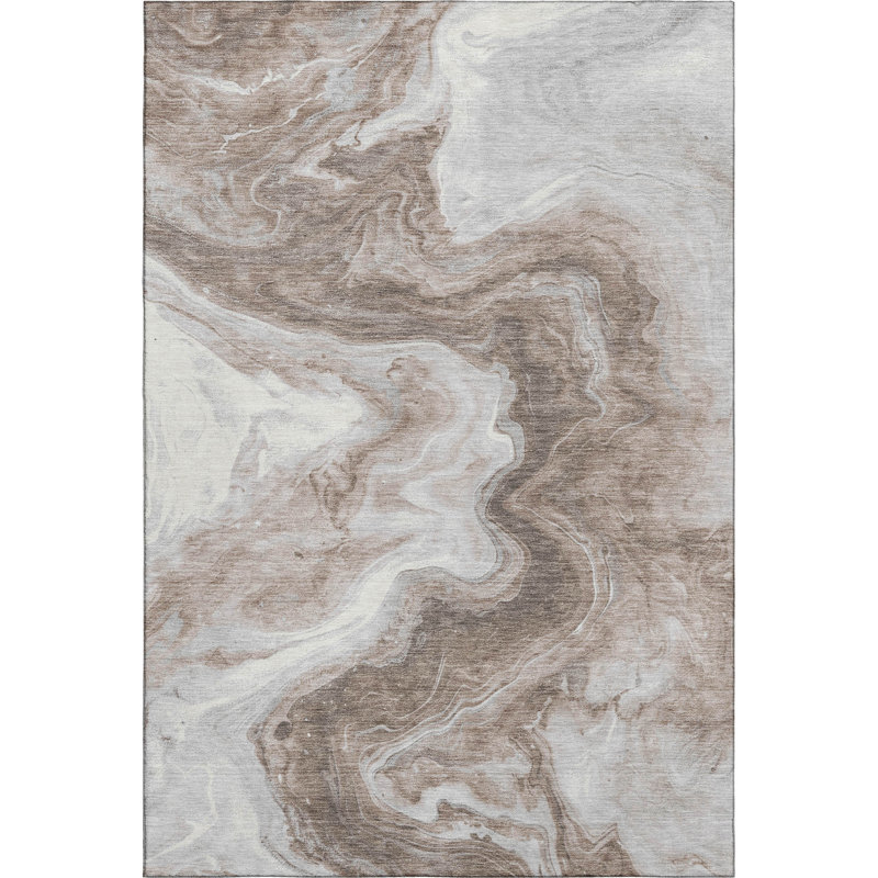 Tapis abstrait lavable à la machine de qualité supérieure Metinaro AMF1706, Rectangle 10 pi x 14 pi