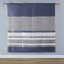 Lit simple avec couette, draps et oreiller - Drap rayé bleu-gris apaisant pour la chambre à coucher