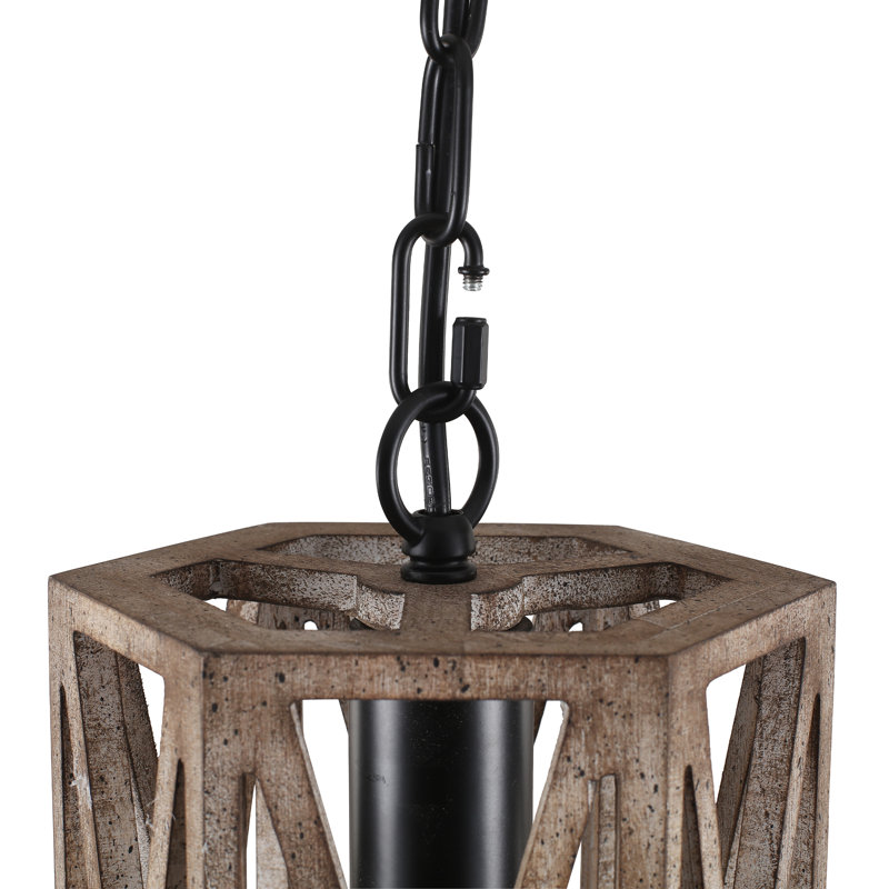 1-Light Farmhouse Dining Room Single Cylinder Pendant