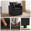 Chaise d'appoint avec rangement, fauteuil rembourré en similicuir avec coussins-1297384541