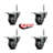 Rubber Swivel 5/8 Inch Threaded Stem Caster Set with Total Lck BRK