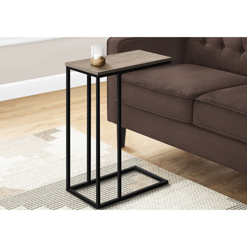 Table de bout Modern Office - stratifié brun, surface en stratifié de support en métal noir, structure