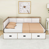Hubert Versatile Upholstered "L" Shaped Daybed with Drawers and Storage