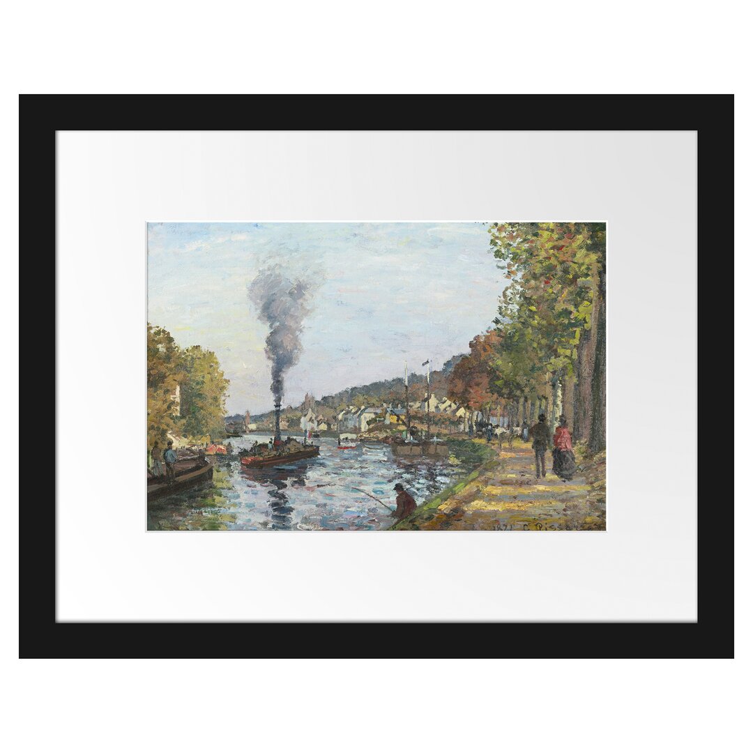 Gerahmtes Poster La Seine À Bougival von Camille Pissarro