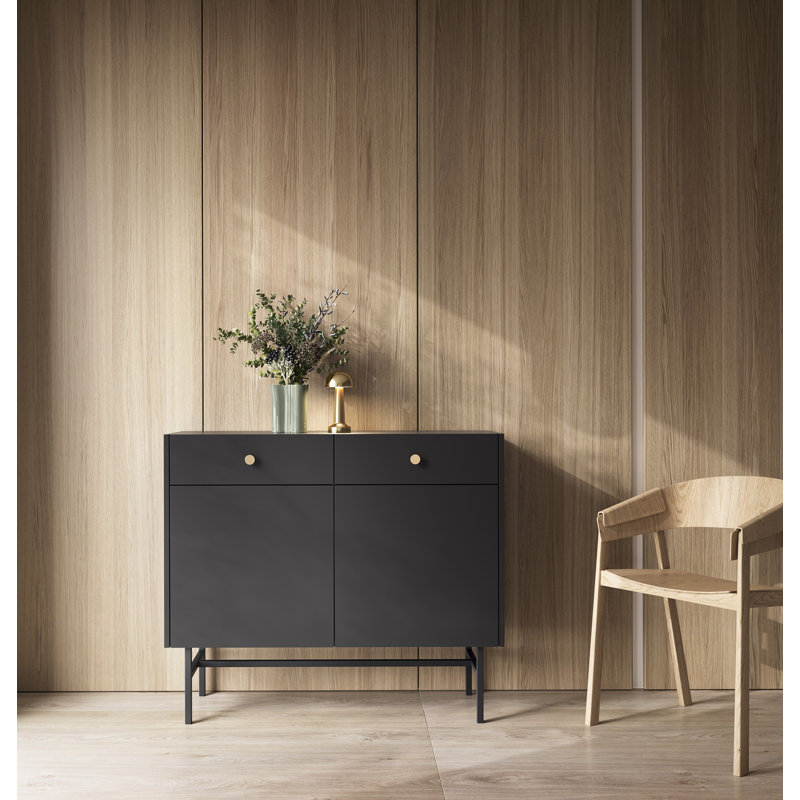 Andrik Metal Rectangle Storage Unit Accent Chest, Black