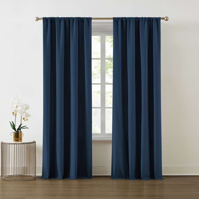 Rideau de fenêtre vraiment doux, Bleu, L 50 po x L 96 po