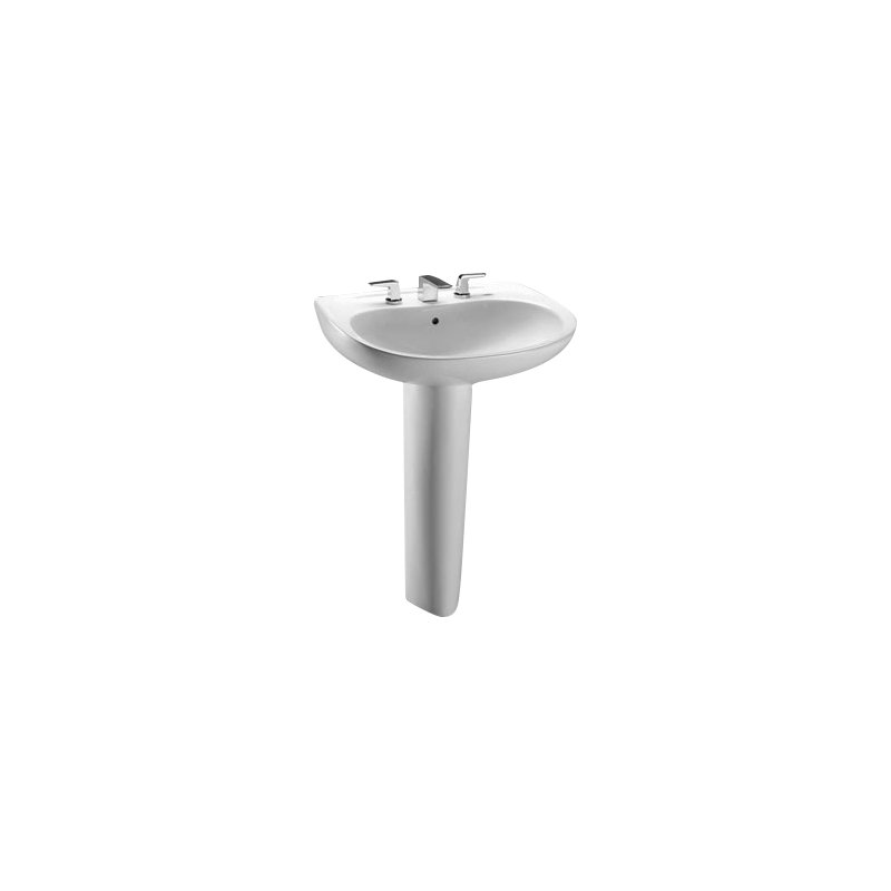 TOTO® Prominence® Oval Basin Pedestal Bathroom Sink with CeFiONtect™ for 8 inch Center Faucets, Colonial White, 8" Widespread