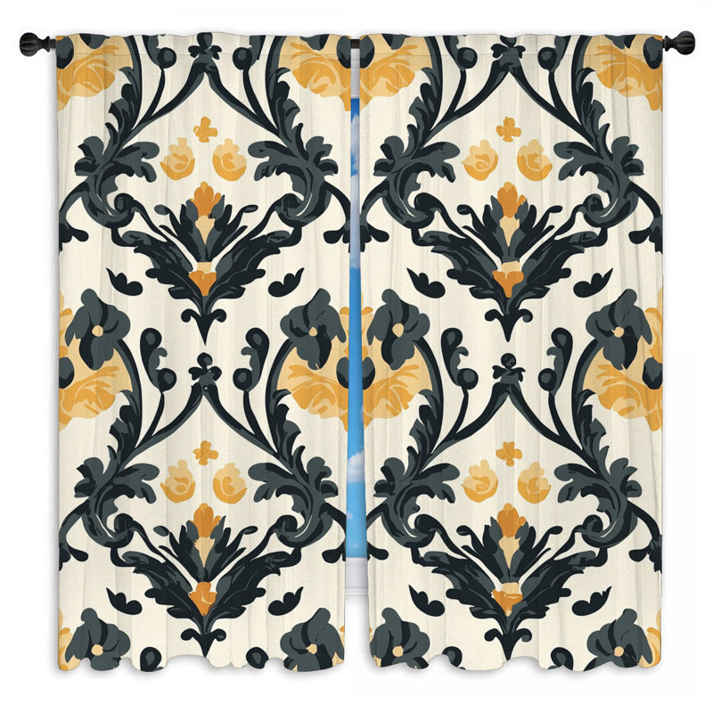 Rideaux décoratifs ornementaux - 2 panneaux, L 20 po x L 52 po