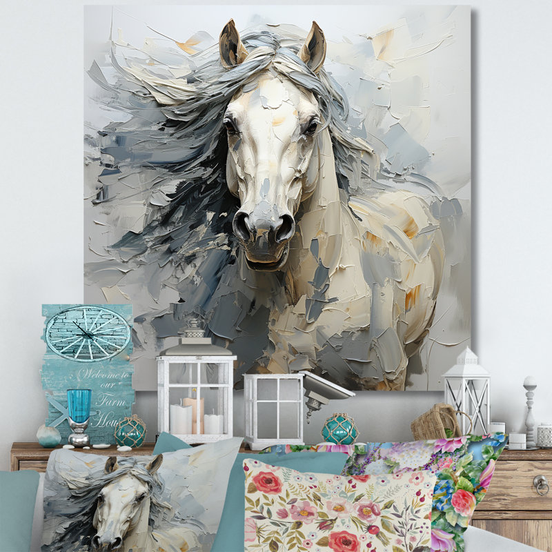 Fantaisie, cheval féminin I - impression sur toile, Toile tendue, H 36 po x l 36 po x P 1,5 po