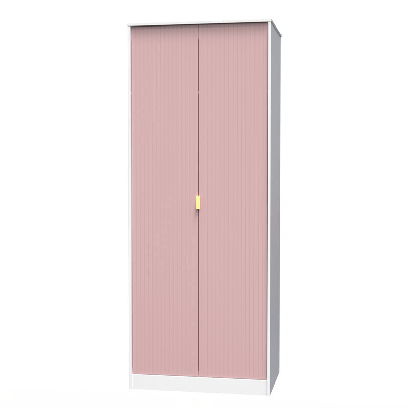 Beranda Manufactured Wood Wardrobe, Pink/White