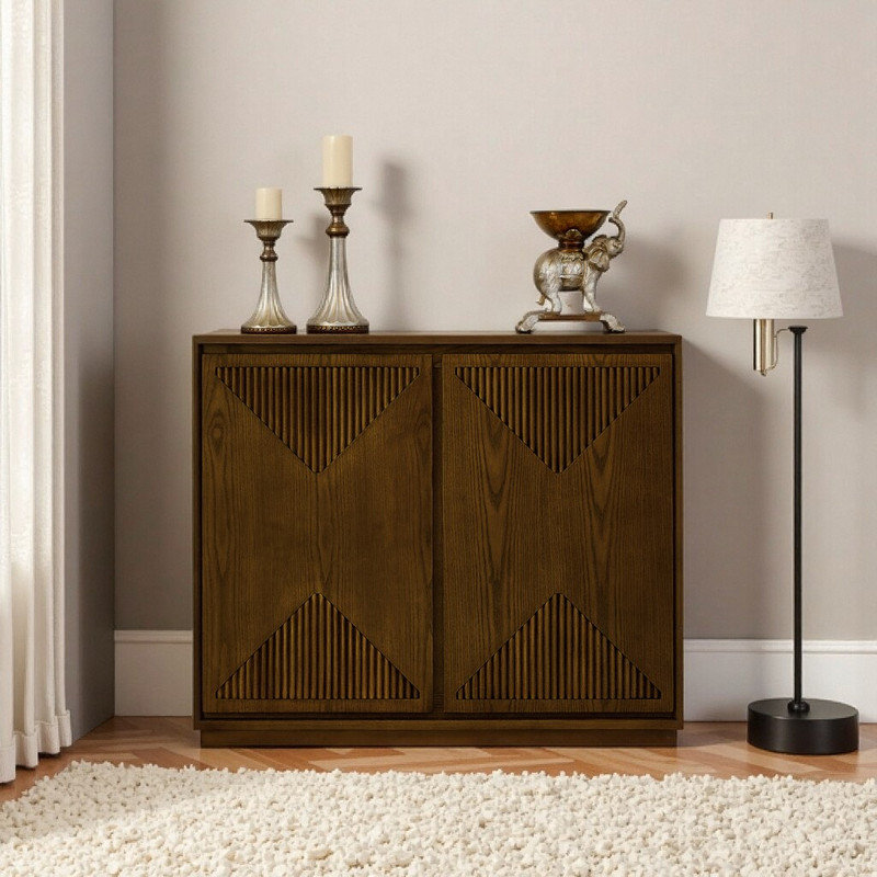 Buffet en bois massif Pensa, Marron foncé
