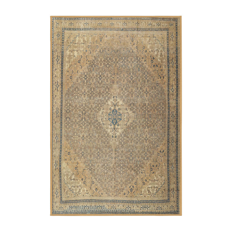 Tapis beige/gris traditionnel Merricks, Rectangle 5 pi x 7 pi