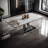 Rectangular rock plate dining table and chair set-108070892