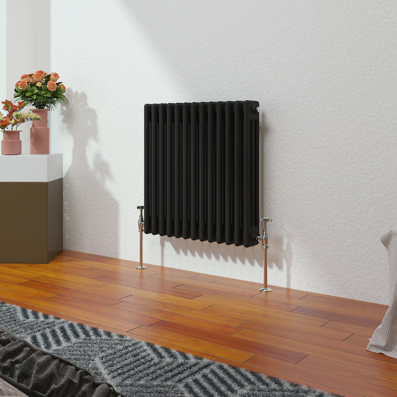 Peasely Horizontal Traditional Column Radiator, 60cm H x 60.7cm W x 10cm D