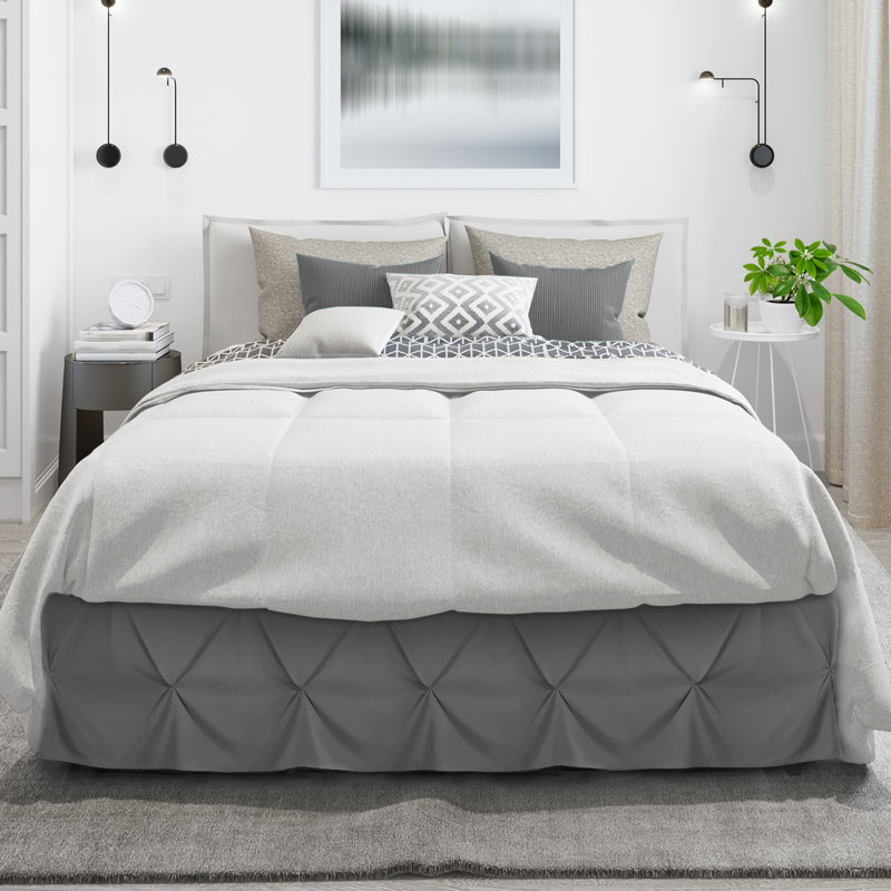 Tailored Bed Skirt, California King, Gray