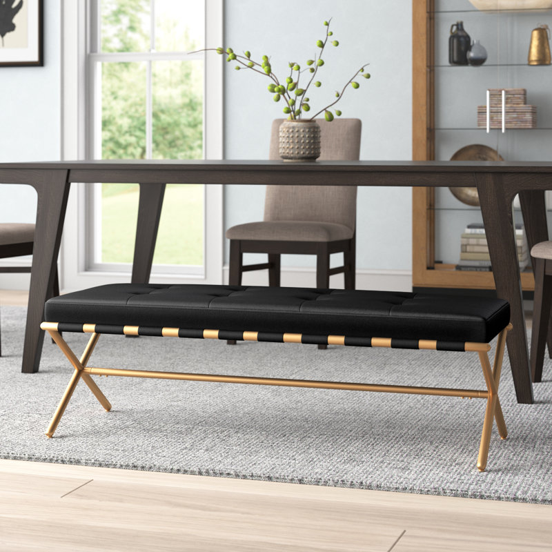 Jaylyn Faux Leather Upholstered Bench