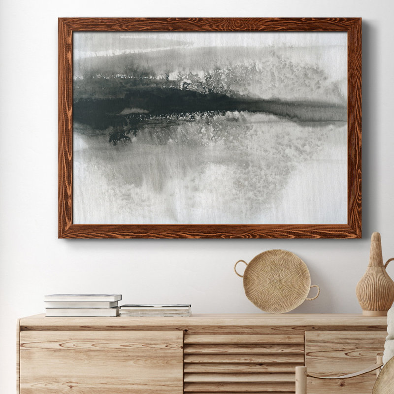 «Lake Drama II», reproduction d'art graphique sur toile, Cadre en érable, H 31 po x l 44 po x P 1 po