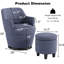 Chaise pivotante moderne à 360 ° avec accents bleus douillets, tissu doux, pour une utilisation quotidienne-1902074068