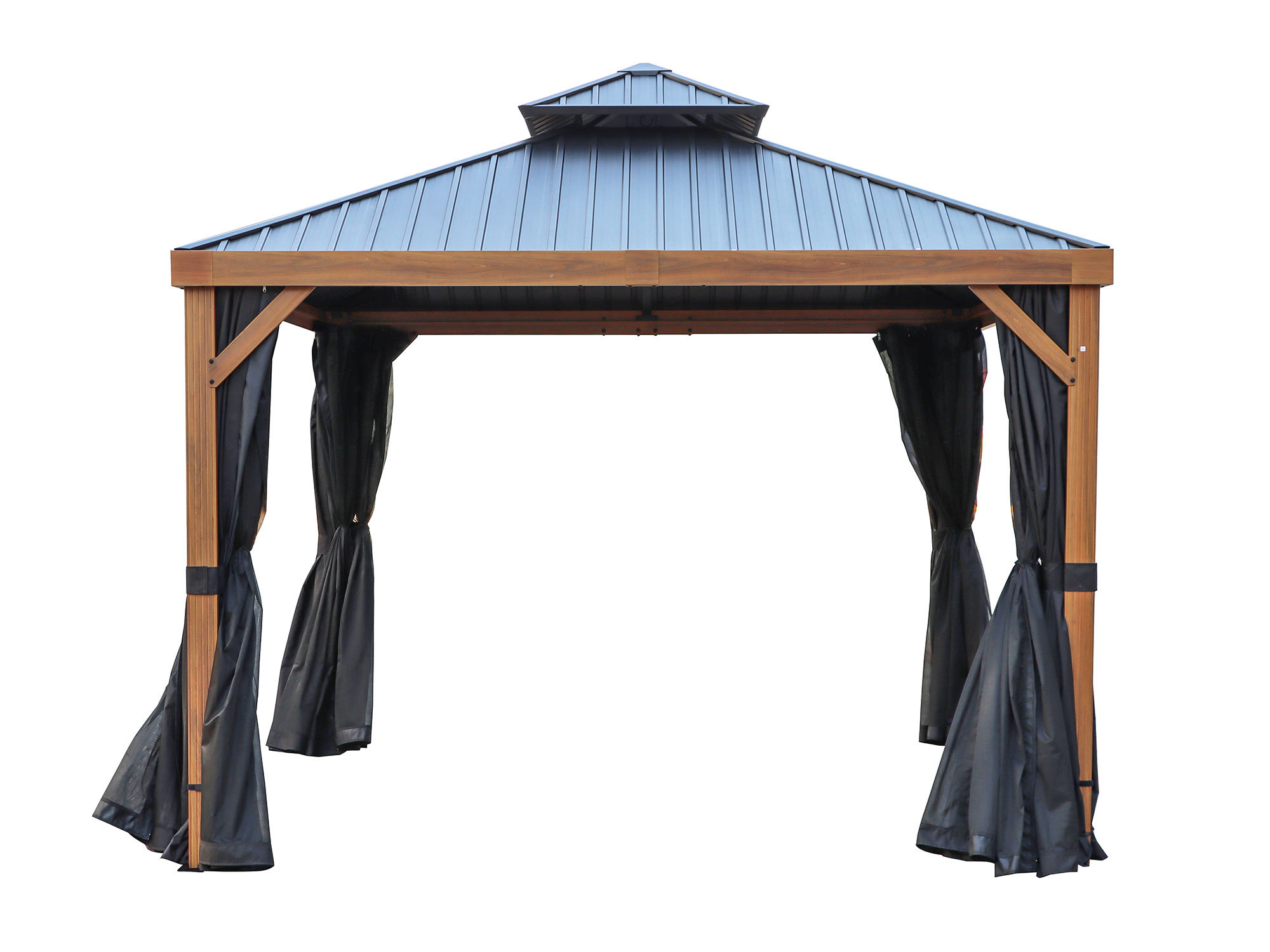 Gazebo Penguin 10 Ft. W x 12 Ft. D Wood Patio Gazebo Curtains ONLY ...