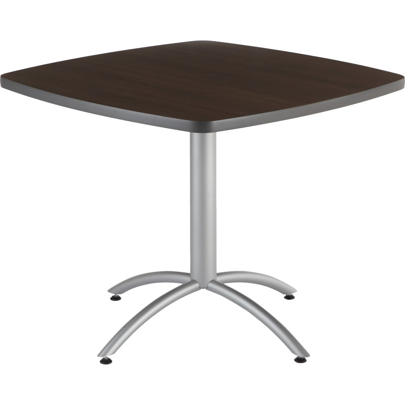 Aleksandras Metal Base Dining Table, 30"H x 36"L x 36"W, Walnut