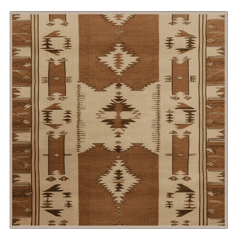 Tapis brun lavable à la machine, Carré 7 pi