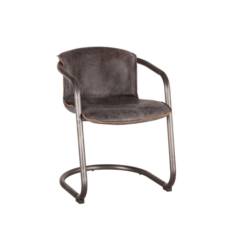 Chiavari Leather Arm Chair, Antique Ebony