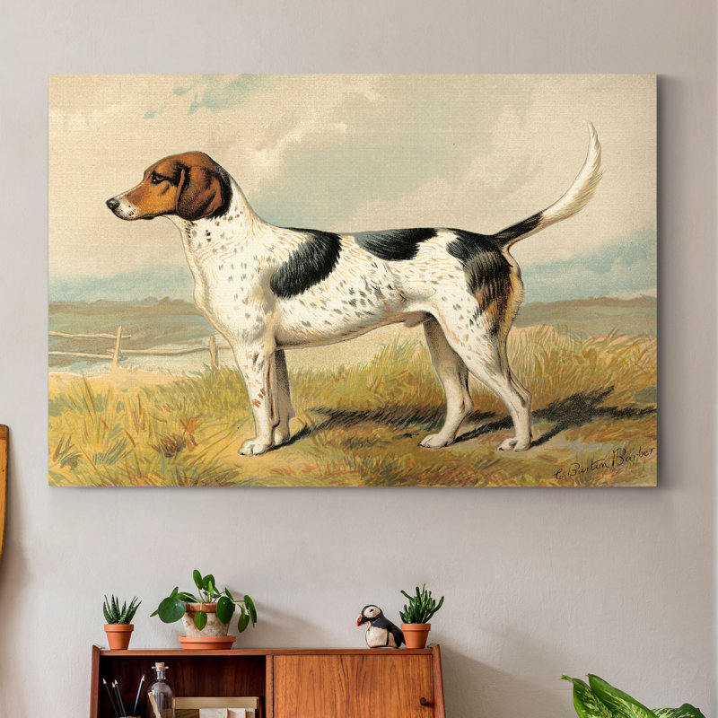 Reproduction d’art sur toile « Fox Hound », H 32 po x l 48 po x P 1 po