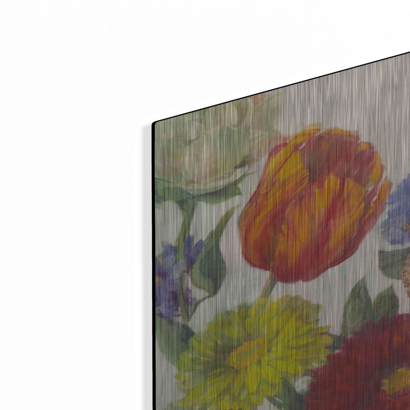 "Fleurs colorées sur fond blanc" par Carol Rowan, H 16 po x l 24 po