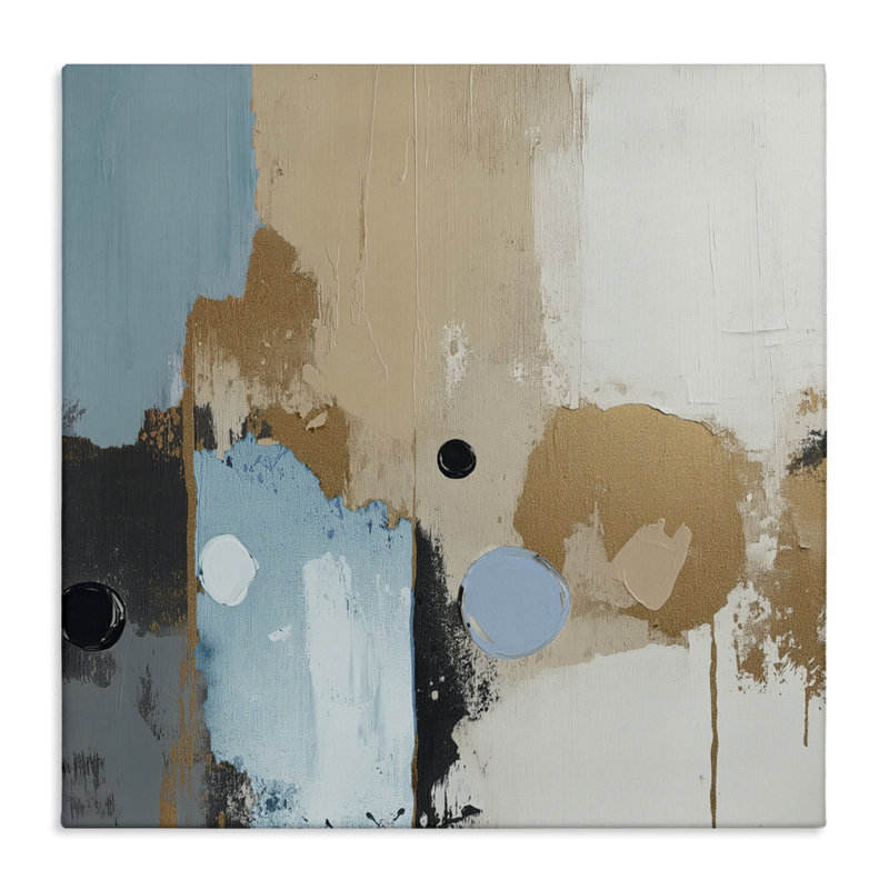 Toile abstraite «Speculations», conception par Annabelle Hall, H 17 po x l 17 po