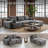 Modern Extra Deep Compression Corduroy Modular Sectional-324462196