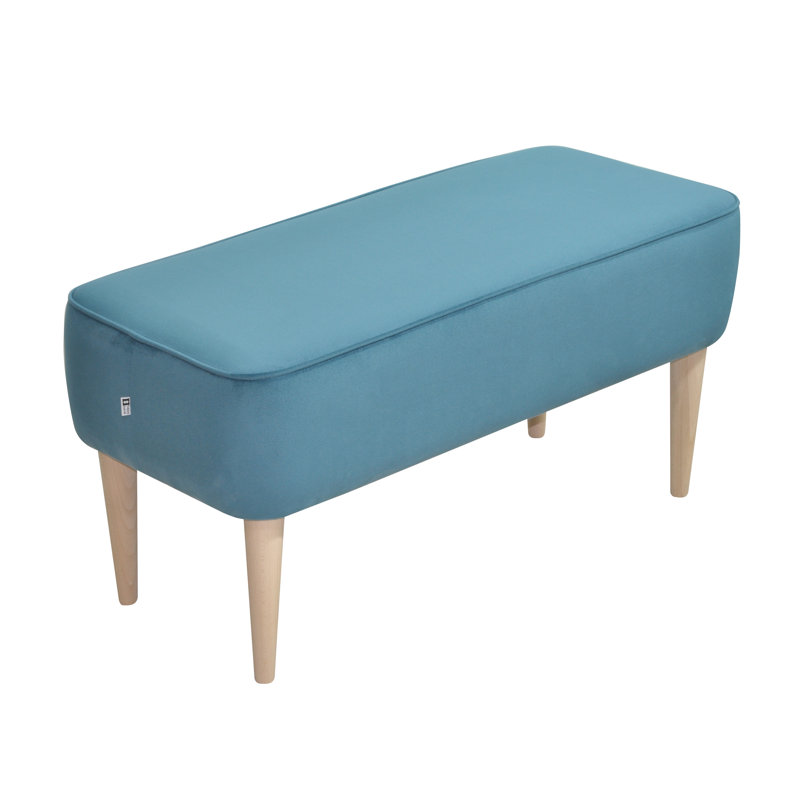 Milo Upholstered Bench, Blue, Natural