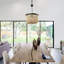 Luminaire de lustre perlé en bois blanc Bohème Accent Lighting Boho Beachy Kitchen Plafonniers