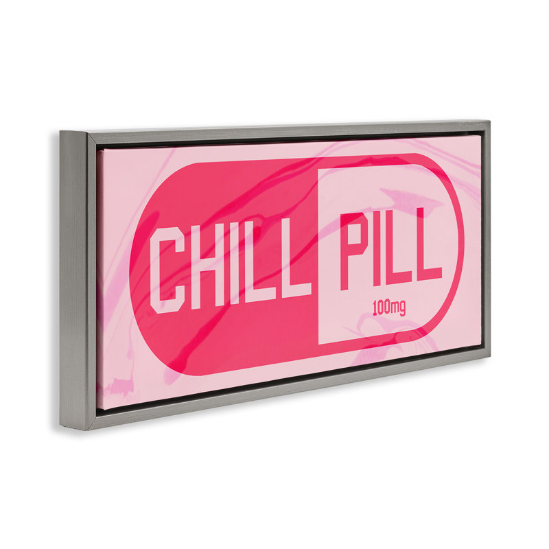 Chill Pill Modern Pop, Cadre flottant gris lustré, H 14 po x l 31 po