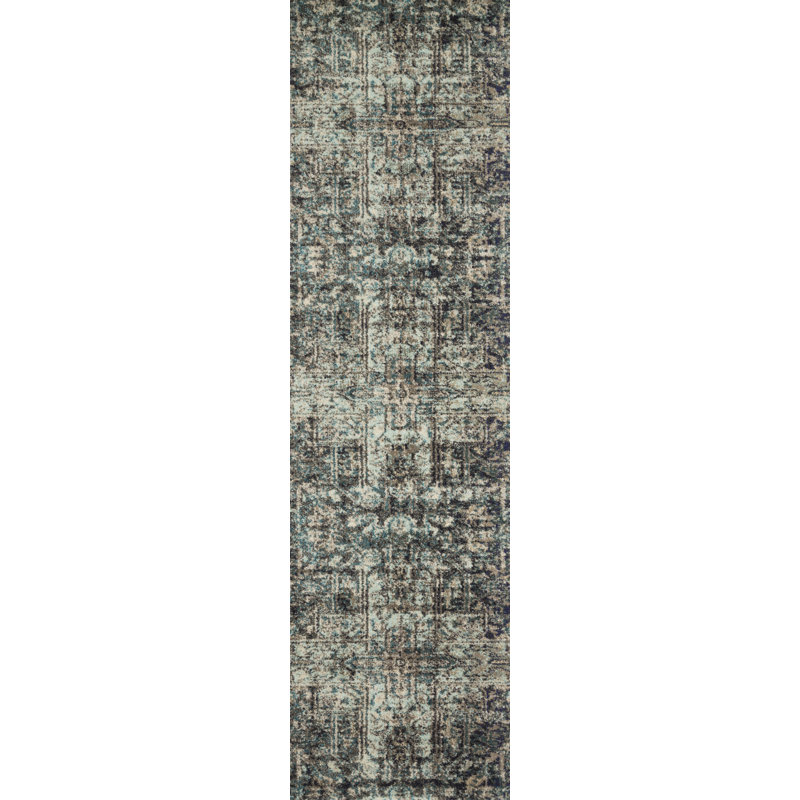 Tapis motif oriental fumée / ardoisé Lorenz, Tapis de couloir 2 pi 2 po x 8 pi