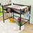 Space-Saving Metal Loft Bed with Built-In Storage Shelves-508225524
