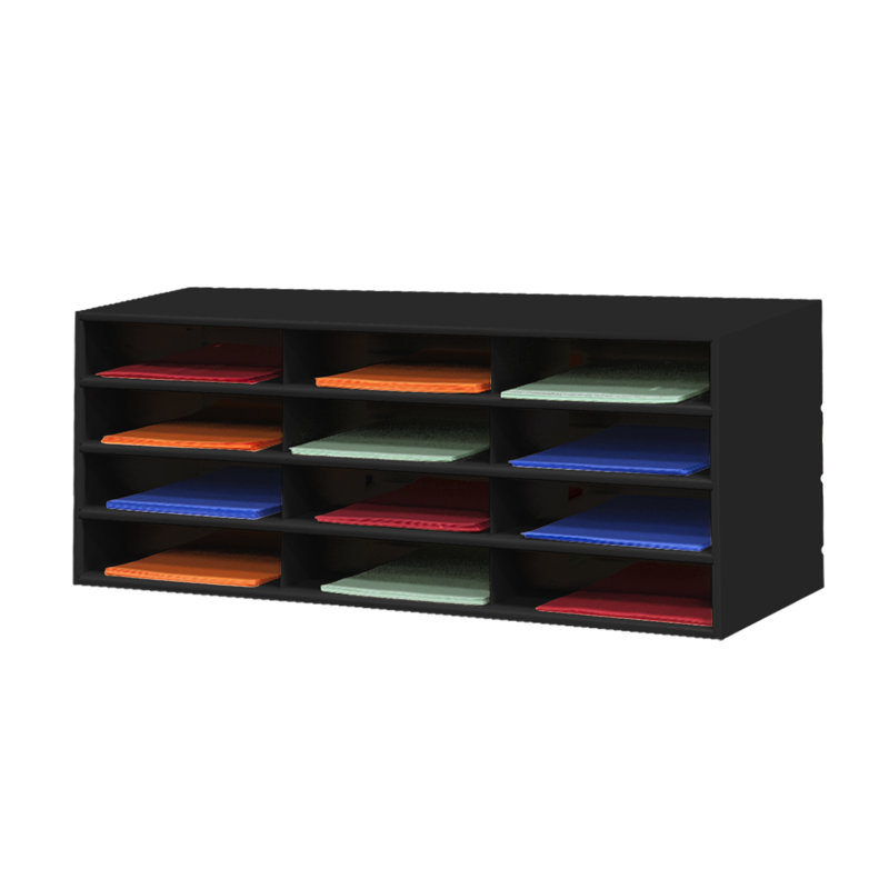 Porte-brochures horizontal roulé Tobler, Noir