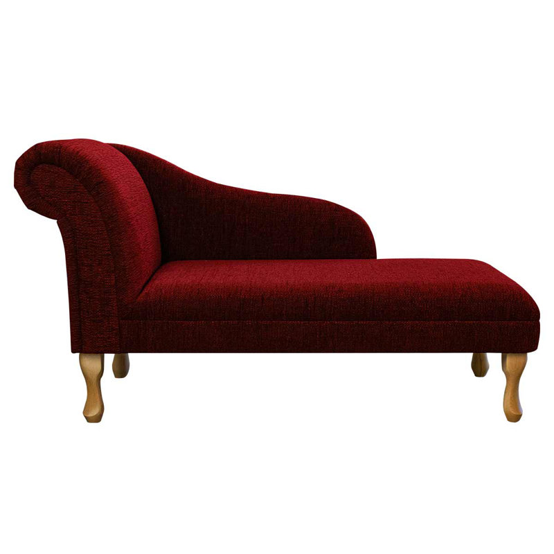 Upholstered Chaise Lounge, Red, Brown