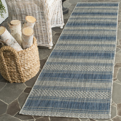 Tapis d'intérieur / extérieur à rayures Burnsville Performance